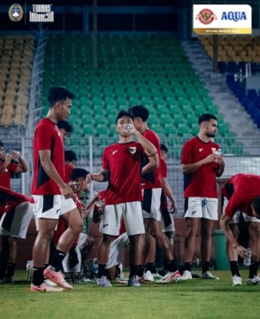 Timnas Indonesia U-23 saat latihan. (Instagram @timnasindonesia)